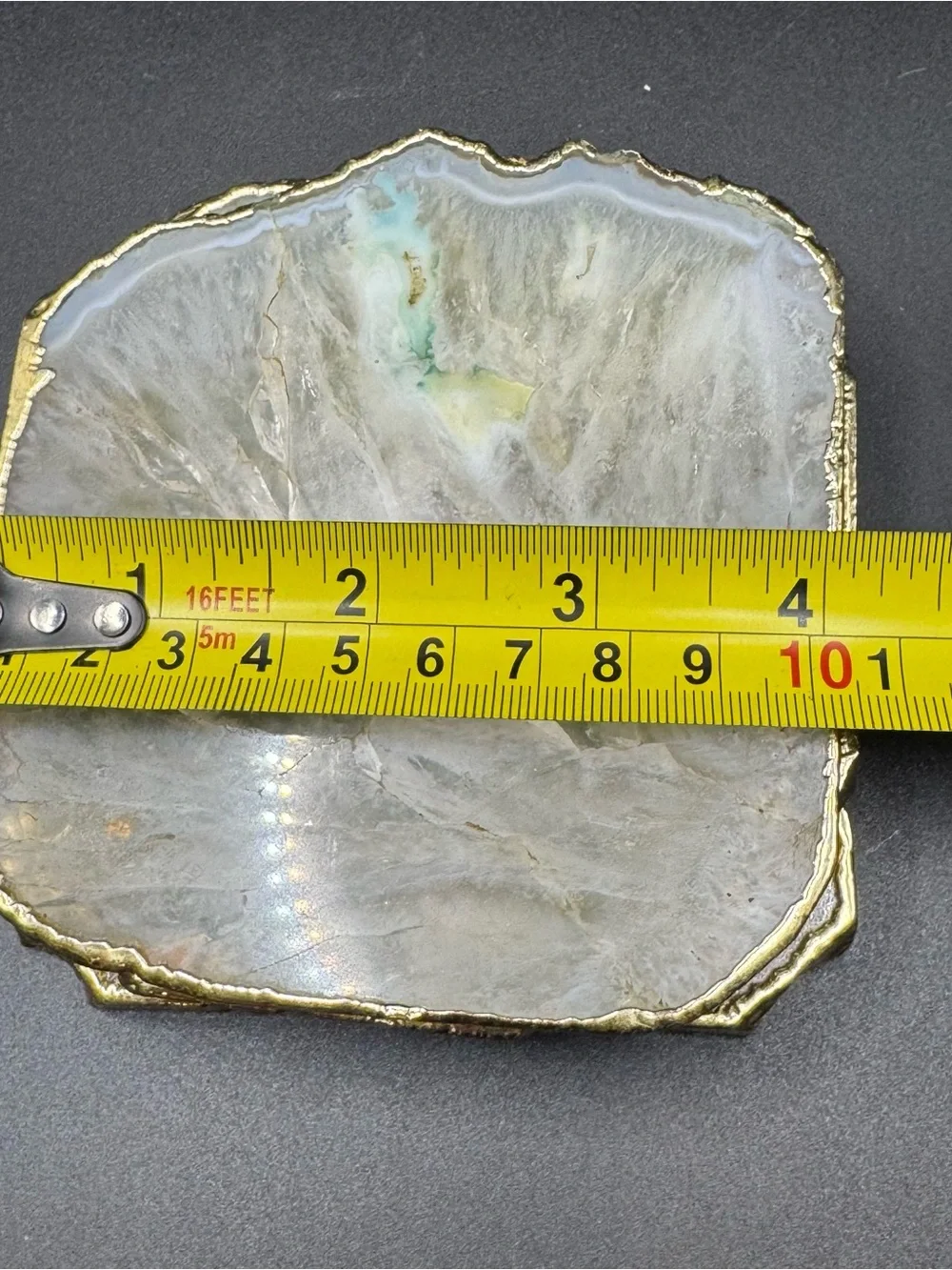 Anthropologie Marble Agate Coaster Trio with Gold Trim